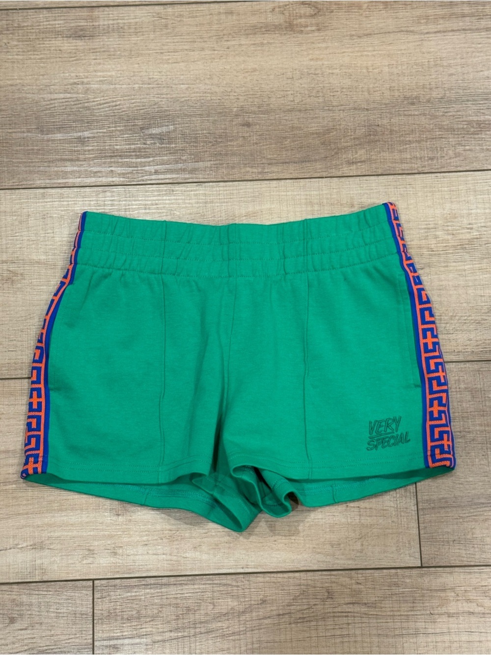 Y2K Very Special Brand Street Stress Green Side Tape Shorts Streetwear Size M